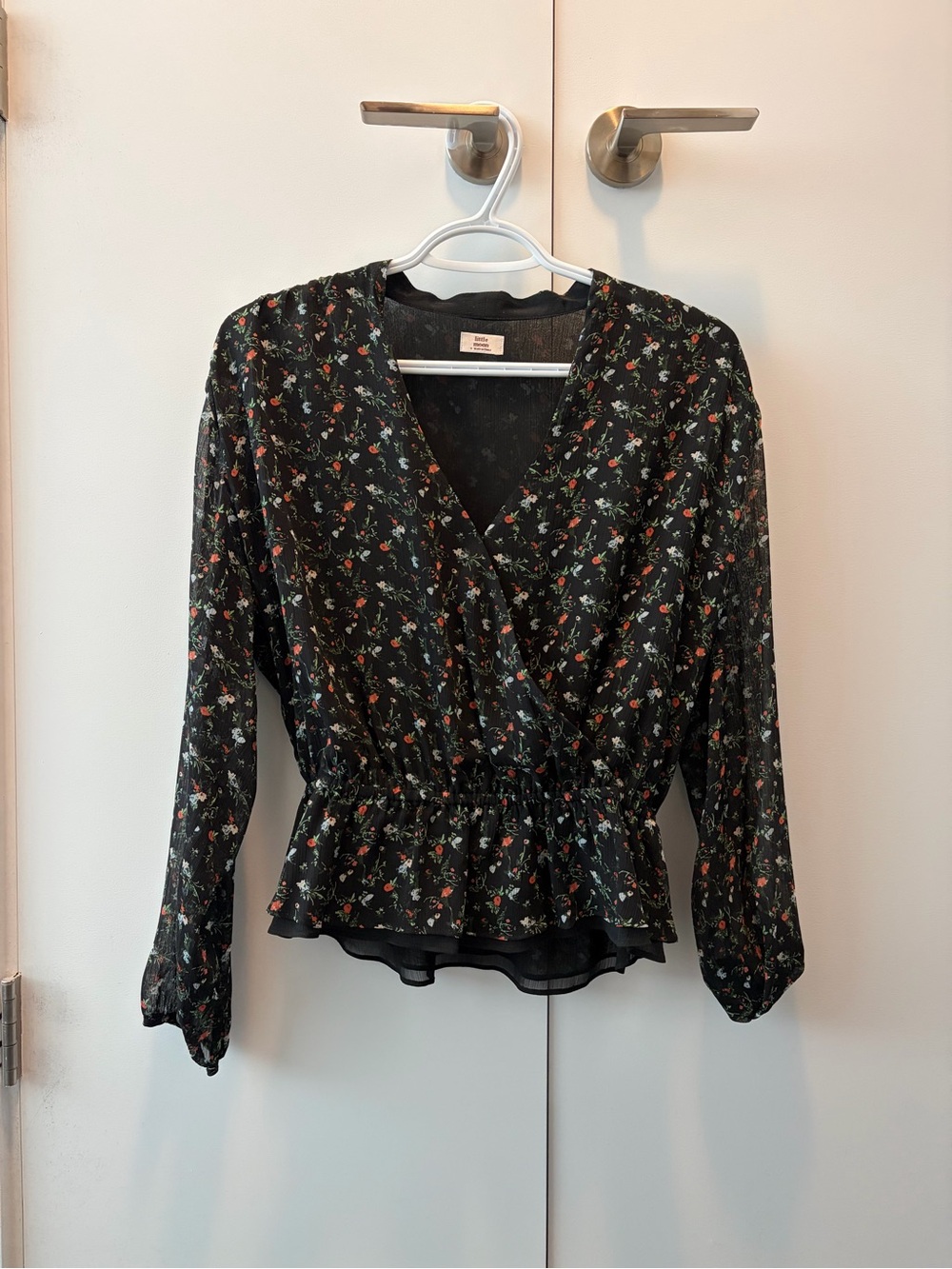 Aritzia Floral Peplum Blouse